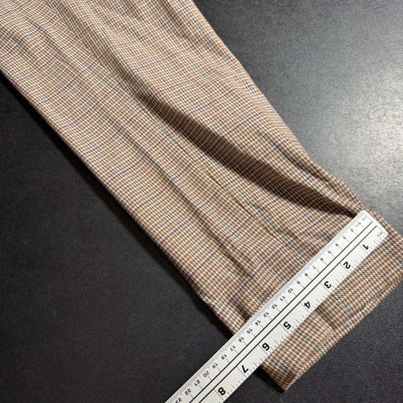 Club Monaco Mens Plaid Dress Pants Size 31 Tan Brown Wool Blend Flat Front - Picture 5 of 5
